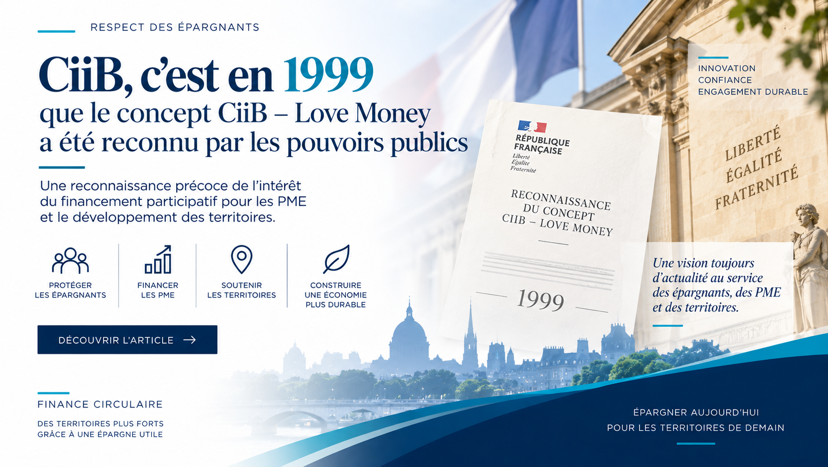 CiiB, c'est en 1999 que le concept CiiB Love Money a été reconnu par les pouvoirs publics